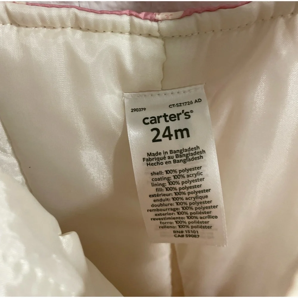 Carters Pink Floral toddler Kids Overall snowbibs